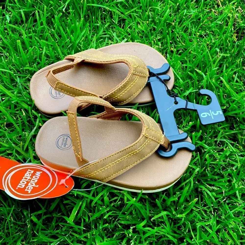 Baby Boys Casual Active Flip Flops With Elastic Back 2-Pack Size 5/6